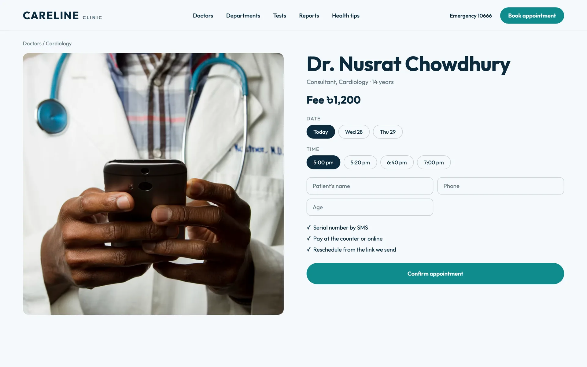 Example design — Appointment booking