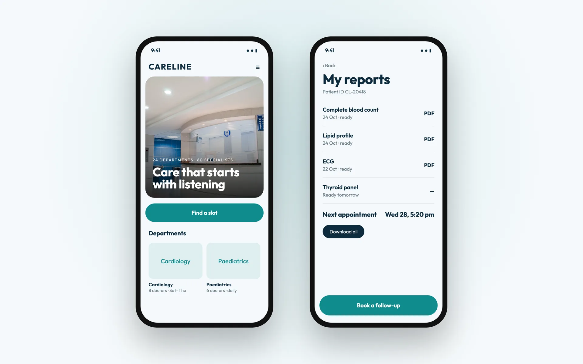 Example design — Report download, on a phone