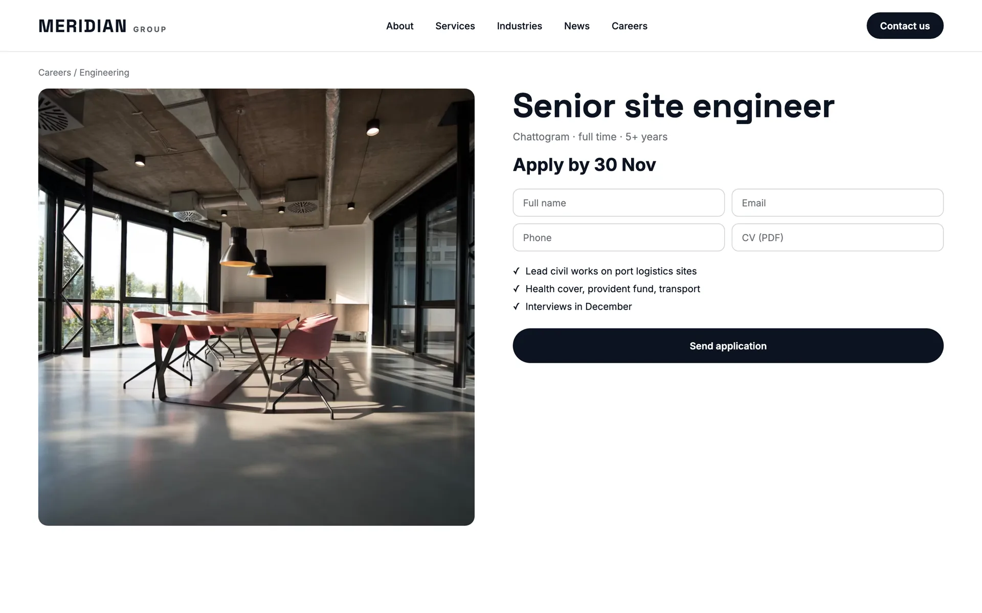 Example design — Job application